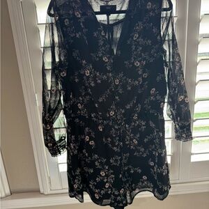Floral Sheer Black Romper